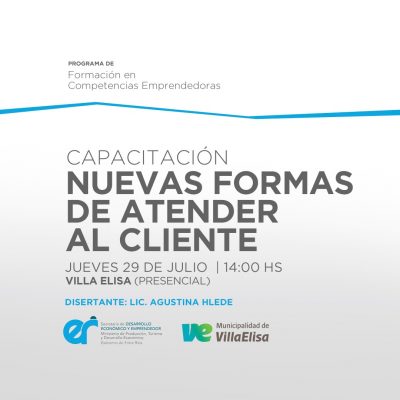 “Villa Elisa Activa” invita para esta semana a una capacitación sobre “Nuevas formas de atender al cliente”