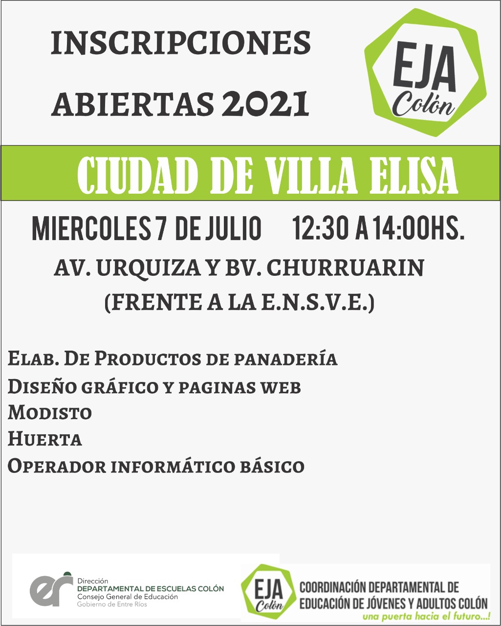 Inscripciones a cursos de capacitación dirigidos a jóvenes y adultos