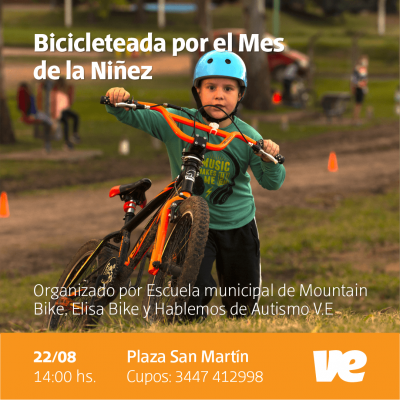Villa Elisa continúa celebrando el mes de la niñez con una bicicleteada