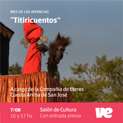 “Titiricuentos” será el espectáculo de este fin de semana en el Mes de las Infancias