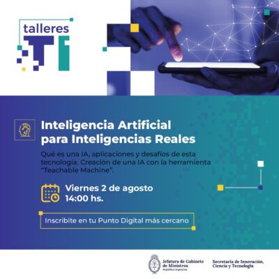 Habrá un taller sobre Inteligencia Artificial y sus aplicaciones