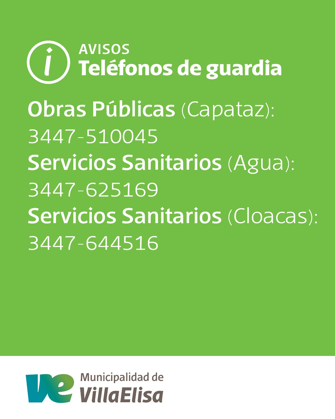 Recordamos los teléfonos de guardia