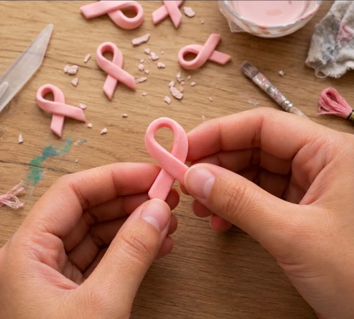Octubre Rosa: talleres para elaborar lazos de porcelana fría