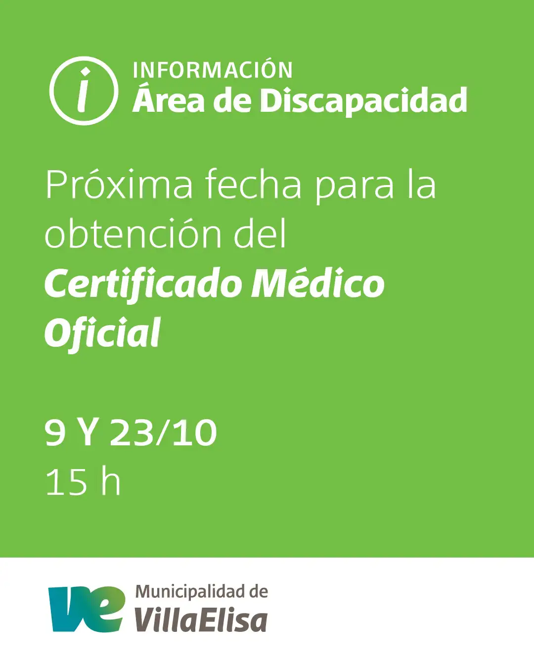 Próximas fechas para obtener el Certificado Médico Oficial