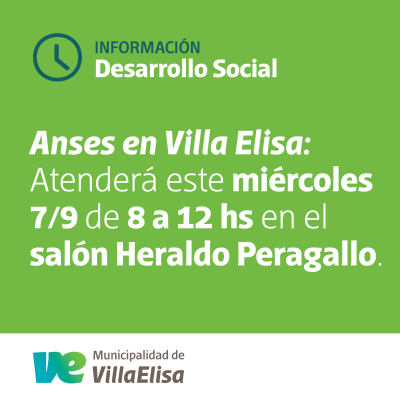 ANSES atenderá este miércoles en Villa Elisa