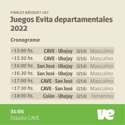 Juegos Deportivos Evita: se juegan en Villa Elisa las finales de básquet