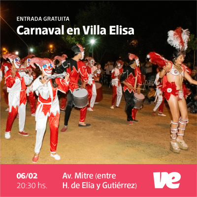 Villa Elisa tendrá una noche a pura alegría con el regreso del carnaval