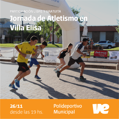 Este viernes se realizará en Villa Elisa una jornada de Atletismo