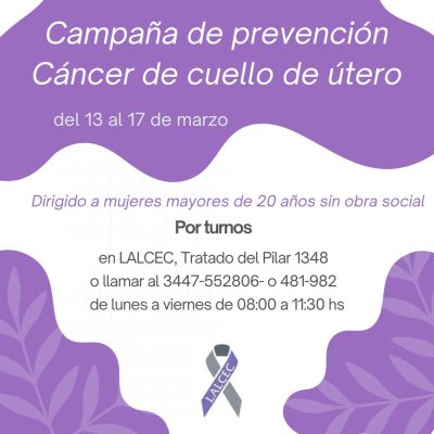 Prevención de Cáncer de Útero en LALCEC Villa Elisa
